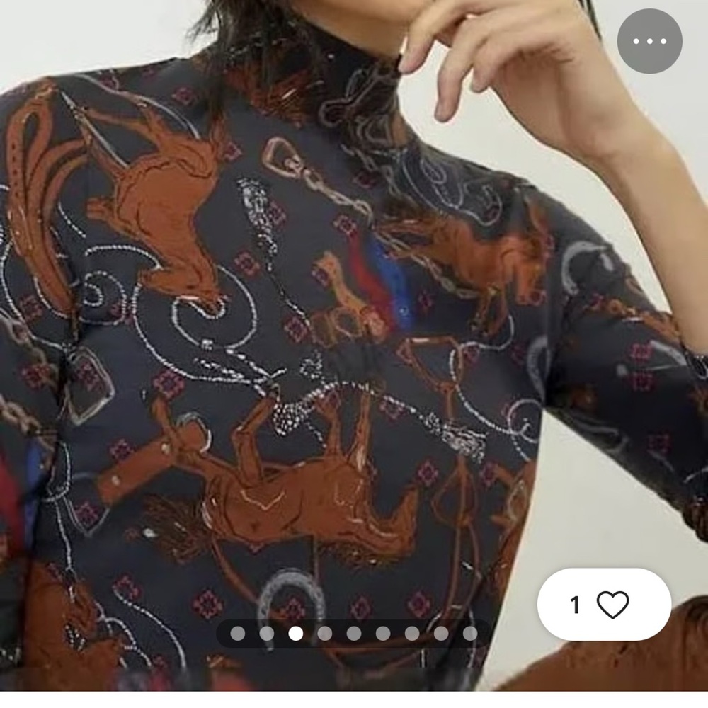 Anthropologie Adventurer Horse Equestrian Longsleeve Top Size S - Picture 2 of 5
